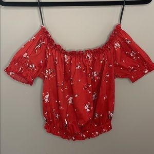 Divided off the shoulder top